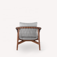 Chaise causeuse de styliste américain, en bois massif, style nordique, petit canapé simple, pour hall d'entrée d'hôtel
