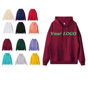 Algodón orgánico en blanco pesado de alta calidad al por mayor primavera otoño casual conjunto con capucha logotipo personalizado - Product Image 1