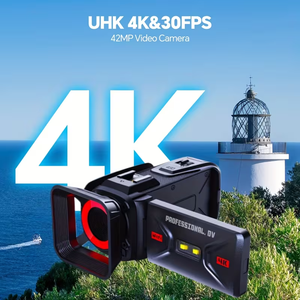 Videocamera Digitale WiFi 4K <span class=keywords><strong>Super</strong></span> 2026, Fotocamera 4K 64MP con Immagine ad Alta Definizione, Schermo da 3 Pollici 270° °   Fotocamera con Schermo Rotante e Zoom Digitale 50x - Product Image 1