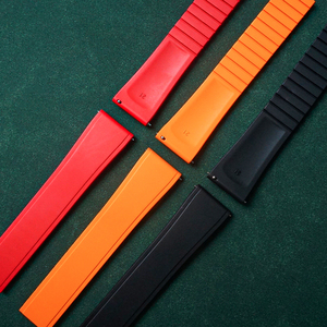 Jettda Bracelet de montre de luxe à double bande CTS Caoutchouc FKM de haute qualité coupé à la taille 19mm 20mm 21mm 22mm Marque de montre <span class=keywords><strong>Dumont</strong></span> Santo-s - Product Image 4