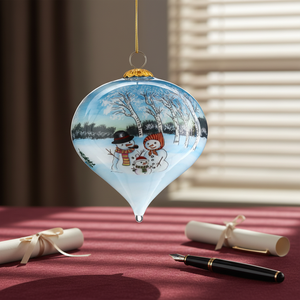 Articoli promozionali del negozio di regalo di natale della palla di natale della pittura interna fatta a mano di vetro speciale su ordinazione della fabbrica - Product Image 3