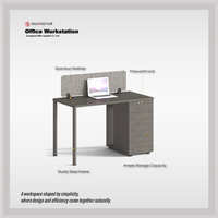 Poste de travail individuel moderne avec rangement et structure en acier robuste