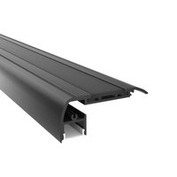 Profil LED en aluminium en forme de F 65MM pour l'éclairage des escaliers Profils d'escalier de bonne qualité en aluminium anodisé noir