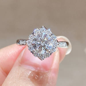 Grosir 14K 18K emas padat bersertifikat IGI LAB asli tumbuh berlian HPHT pertunangan perhiasan pengantin cincin pernikahan untuk wanita - Product Image 5