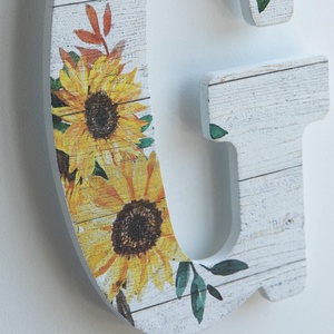 Recortes de <span class=keywords><strong>letras</strong></span> de madera, letrero de pared rústico, letreros colgantes decorativos del alfabeto para decoración de pared de boda - Product Image 5