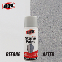 AEROPAK 400ML Aérosol inodore à effet pierre grossière artificielle pour peinture extérieure, revêtement liquide pour sols en gravier et pierres