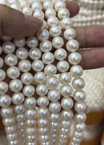 Perlas Cultivadas de Agua Dulce Naturales Blancas de 6mm 8mm 10mm 12mm, Cuentas Redondas de Perlas de Agua Dulce para Fabricación de Joyería - Product Image 2