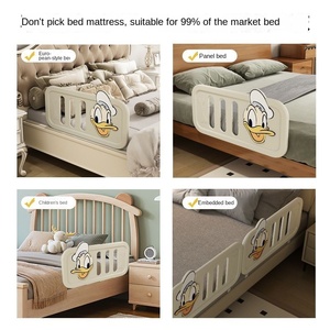 Barriera Laterale per <span class=keywords><strong>Letto</strong></span> Bambini, Sponda Anticaduta Regolabile su un Lato, Recinzione Protettiva per <span class=keywords><strong>Letto</strong></span> Stile Mickey Ecologica - Product Image 3