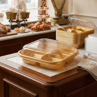 Boîtes à gâteaux jetables avec couvercle transparent anti-buée en PET et fond en plastique kraft pour donuts et desserts à emporter