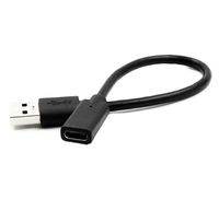 Kabel Ekstensi USB Tipe-C Jantan ke USB Tipe-C Betina Hitam Kecepatan Tinggi 5Gbps, Selubung PVC Berlapis Foil, Pengisian Cepat 0.3m-5m untuk Ponsel/Komputer/Laptop