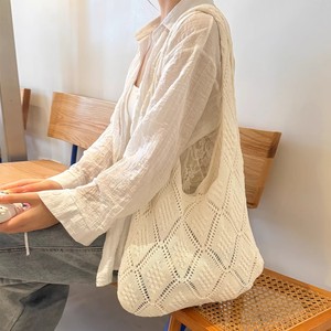 กระเป๋าถือสตรีแบบถักโครเชต์สีพื้น ยี่ห้อ Yalumai ทำจากโพลีเอสเตอร์ สไตล์โบฮีเมียน แบบเปิดได้ พกพาสะดวก เหมาะสำหรับฤดูร้อน ใช้ได้ทั้งไปทะเลและใส่ของช้อปปิ้ง ขนาด 32x13x26 ซม. - Product Image 3