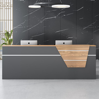 Comptoir de bureau en bois au design moderne Zitai, avec logo personnalisé, table de réception commerciale pour salon, table de réception pour entreprise