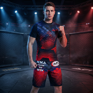 ชุดแรชการ์ด AERO MMA สีแดงดำ ลายซับลิเมชั่น โพลีเอสเตอร์/คอตตอน แบบไม่มีแขน สำหรับยิวยิตสู คาราเต้ ยูโด - Product Image 4