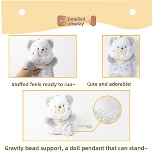 Llavero de Peluche Suave y Adorable con Diseño Floral de Animales Pequeños: Osito, Conejito, Pingüino, Adorno para Mochila, Regalo - Product Image 4