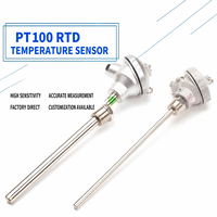 Sensor Suhu Pt100 RTD yang Dipasang di Flensa dengan Tabung Pelindung Baja Tahan Karat untuk Tangki dan Reaktor