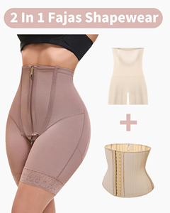 Bragas transpirables de compresión firmes para mujer, bragas con control de barriga con faja ajustable, pantalones cortos ajustados con cremallera dorada, XS XL - Product Image 4