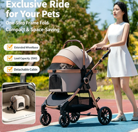 Poussette pliable et détachable pour chiens et chats ; idéale pour les animaux de compagnie de petite à moyenne taille ; également adaptée comme poussette pour les grandes races
