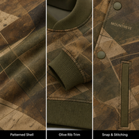 Blouson universitaire camouflage personnalisé pour homme, imprimé intégral, boutons-pression, bordure côtelée, style baseball, décontracté, streetwear
