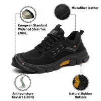 Chaussures de sécurité à embout d'acier, anti-perforation, respirantes, avec semelle intermédiaire en cuir microfibre et semelle extérieure en caoutchouc naturel, pour atelier