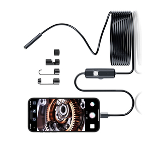 กล้องส่องตรวจสอบแบบสองทิศทางชนิดโค้งงอได้ กล้องเอนโดสโคปอุตสาหกรรมแบบโค้งงอได้ พร้อมไฟ 8 ดวง สำหรับช่างยานยนต์และเครื่องบิน - Product Image 1