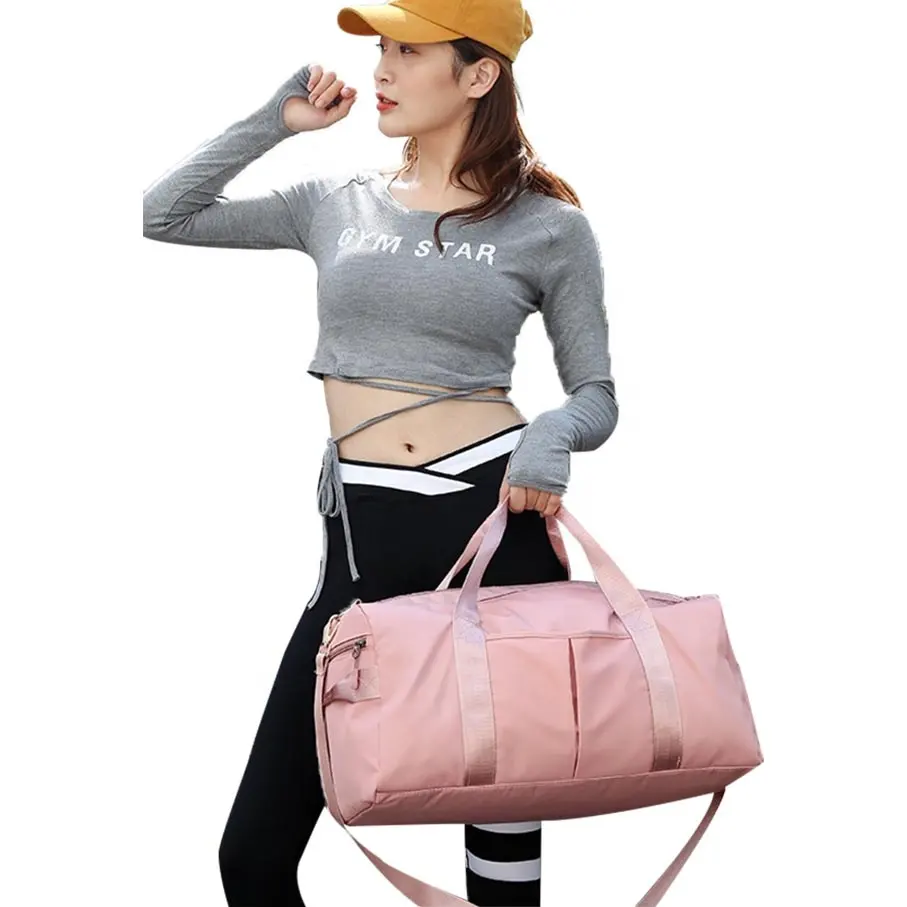 Compartimiento de almacenamiento de zapatos de moda personalizado, bolsa de lona deportiva para gimnasio, bolso de viaje