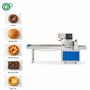 Machine d'emballage horizontale entièrement automatique <span class=keywords><strong>pour</strong></span> emballer des empanadas, des baklavas, des mooncakes, des churros, des biscuits <span class=keywords><strong>pour</strong></span> boulangerie - Product Image 1