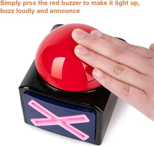 Buzzer électronique pour <span class=keywords><strong>quiz</strong></span>, lumière rouge et son fort, bouton de jeu portable alimenté par piles pour compétition - Product Image 5