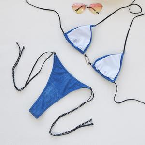 Ensemble bikini deux pièces sexy dos nu à bretelles solides rétro TW <span class=keywords><strong>Mini</strong></span> pour femmes, nouveau maillot de bain pour femmes 2025, <span class=keywords><strong>string</strong></span> sexy - Product Image 4