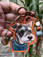 Pendentif de sac à dos personnalisé pour chien, en cuir PU gravé, motif Teddy VIP, cadeau souvenir pour animaux de compagnie