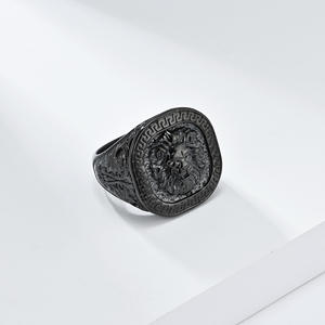 Men's Lion Head Titanium Steel <b>Ring</b> Gold Black Silver Color Punk Style Fashion Jewelry Gift for Men - Product Image 4