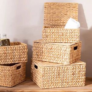 Viet Starlight Pure Natural Water Hyacinth Seagrass <b>Rectangular</b> Storage <b>Basket</b> Wicker Eco Friendly Classic Wholesale - Product Image 5