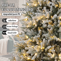 RTS 100% Reiner PE-Baum Realistischer Hochdichter Künstlicher Weihnachtsbaum mit Vorinstallierter LED-Beleuchtung und Dichtem Blattwerk Versandfertig