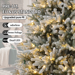 <span class=keywords><strong>Sapin</strong></span> <span class=keywords><strong>de</strong></span> Noël artificiel réaliste en PE pur à 100 %, haute densité, avec éclairage LED préinstallé, feuillage dense, prêt à être expédié - Product Image 4