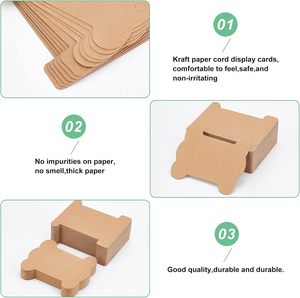 80 pièces 3x4 pouces ruban organisateur de stockage plat bobine bobine Kraft fil bobines carte fil support papier artisanat - Product Image 5