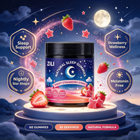 Permen Kunyah Penunjang Tidur Alami Private Label dengan L-Theanine Chamomile untuk Relaksasi Tenang dan Tidur Nyenyak Rasa Stroberi MOQ 50