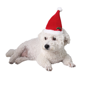 Chapeau de Noël doux et écologique pour animaux de compagnie, motif Père Noël rouge uni, pour chats et chiens, chaud, vente <span class=keywords><strong>en</strong></span> gros du fabricant - Product Image 1