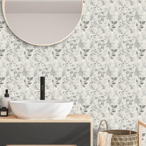 Creation Of Time And Space Peel & Stick Wallpaper Gray Leaf Botanical <b>Pattern</b> Self-adhesive For Home Decoration - Product Image 2