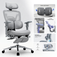 Chaise de bureau exécutive moderne en maille Deluxstar SG-630, design ergonomique, soutien lombaire réglable, accoudoirs réglables