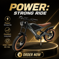 Vélo électrique 7 vitesses, freins à disque mécaniques, cadre en acier, 20 pouces, 48V, moteur arrière sans balais haute puissance 1000W, batterie lithium 18AH