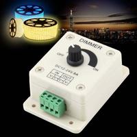 Contrôleur de gradation PWM, interrupteur de gradation, DC12-24V, 8A, 0%-100%, pour lampes LED, rubans lumineux, bandes lumineuses