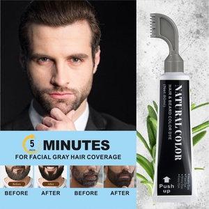 Peine de tinte negro para Barba, 80ml, cubierta hidratante para Barba, tinte de bigotes blanco o gris, contiene aceite de coco, peine antinudos, tinte para Barba - Product Image 3