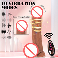Realistischer Beheizter Vibrator für Frauen mit Fernbedienung und Teleskopfunktion aus Silikon