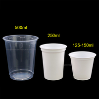 Gobelets en plastique à paroi simple, écologiques, avec logo imprimé, en PP de qualité alimentaire, résistants au congélateur, 75mm-500ml, à faible MOQ, prix usine