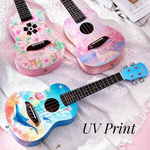 Ukulélé acoustique Jello SLG-U1 de 21 pouces avec fond/côtés en palissandre, instrument en acajou mat pour enfants - Product Image 2