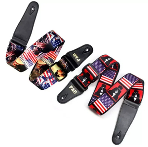 Correas de Guitarra Ajustables con Estampado Colorido Estilo Bandera Nacional, Correa de Guitarra Acústica y Eléctrica de Poliéster - Product Image 5