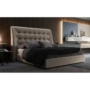 Luxury Leather King Bed Hotel Furniture Bedroom Set Luxury Modern King Bed