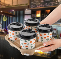 Vente en gros Plateau de gobelets jetables en pulpe personnalisé Porte-gobelet porte-boisson chaude froide Porte-papier pour café