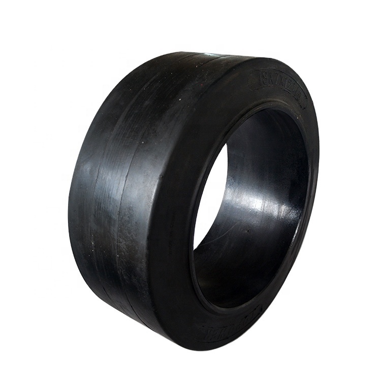 18*7*12 1/8 SM Smooth Press-on Solid Tire Forklift Tire for Electric Pallet Jack and Forklift