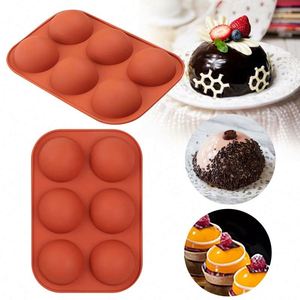6 Holes <b>Silicone</b> Chocolate Mold Half Ball Sphere Cake Mold for Chocolate Cake Easter Decorations <b>Baking</b> Tools - Product Image 1