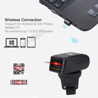 Lecteur de codes-barres sans fil BT à anneau de doigt avec garantie de deux ans, lecteur de codes-barres 1D 2D, fonctionne avec ordinateur portable, smartphone, PC et point de vente
